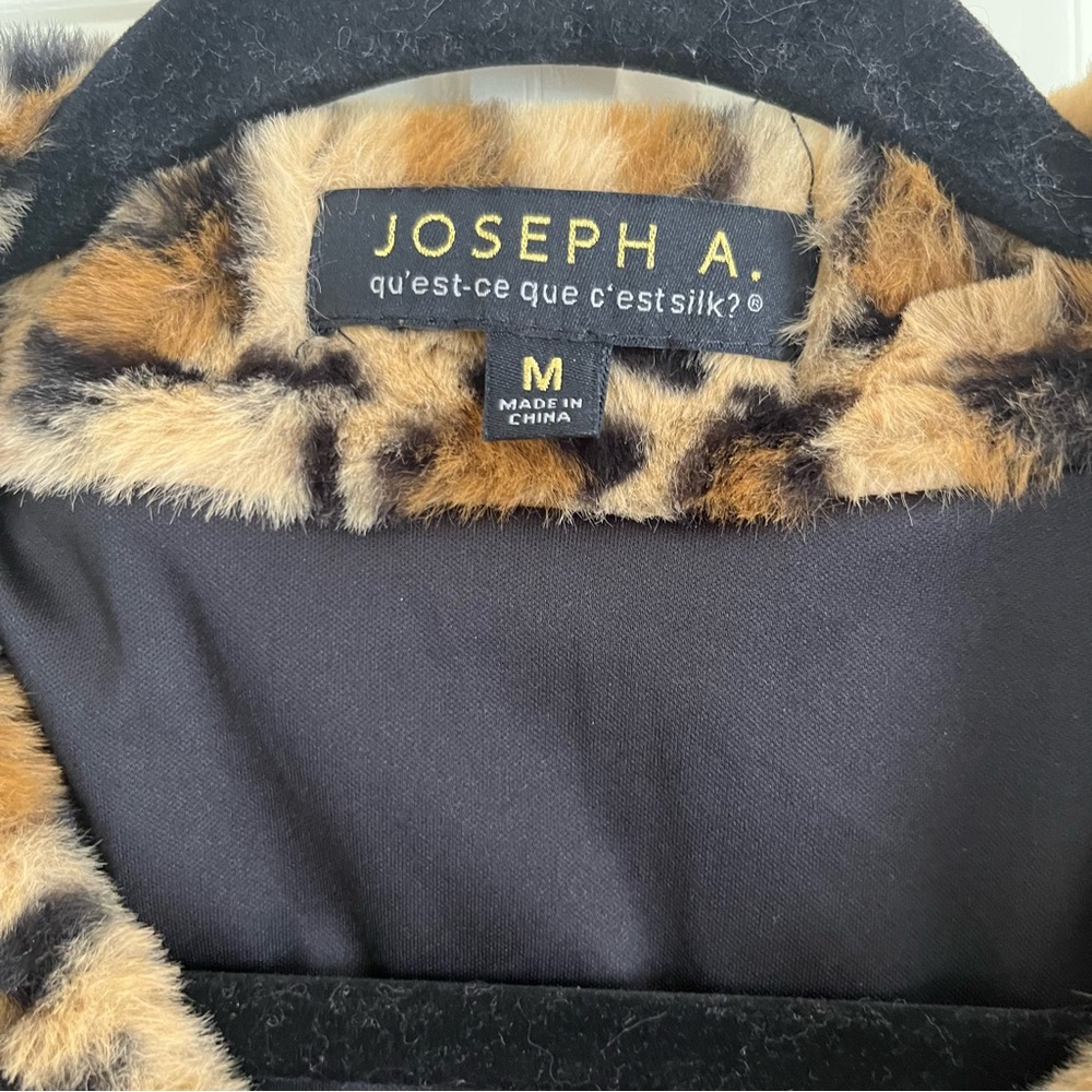 Joseph A Animal Print Faux Fur Crop Jacket Size M - Picture 5 of 6